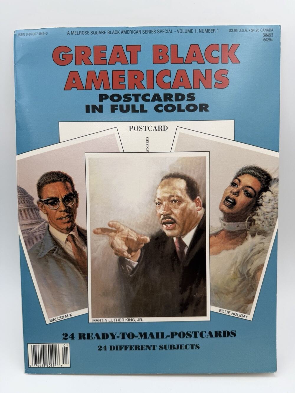 Great Black Americans Photo Postcard Book 1992 24 Cards Complete Full Color
